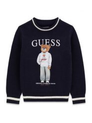 Guess Sweter N6YR06 Z0903 Granatowy Regular Fit. Niebieskie swetry chłopięce Guess, z aplikacjami, z wiskozy, bez kołnierzyka. Za 214.99 zł.