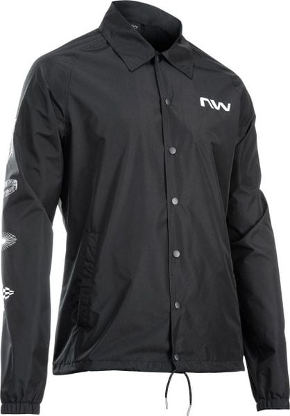 Kurtka rowerowa NORTHWAVE Coach Jacket DWR 7.000mm. Czarne kurtki męskie Northwave, l, bez wzorów, z materiału, rowerowe. Za 330.35 zł.
