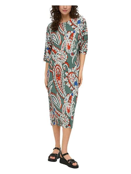 S.OLIVER RED LABEL Sukienka w kolorze zielonym rozmiar: 36. Zielone sukienki damskie s.Oliver RED LABEL, na co dzień, s, bez wzorów, bez kołnierzyka, bez ramiączek, midi, proste. Za 78.28 zł.