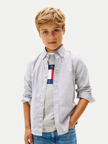 Tommy Hilfiger Koszula Ithaca KB0KB09605 Niebieski Regular Fit. Niebieskie koszule chłopięce Tommy Hilfiger, bez wzorów, z bawełny, bez kołnierzyka, bez ramiączek. Za 221.99 zł.