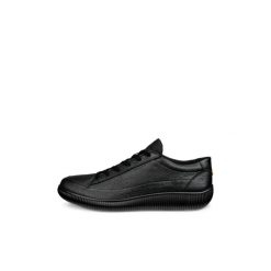 Błyszczące skórzane trampki Ecco Soft Zero. Czarne trampki i tenisówki męskie ECCO, bez wzorów, z materiału, bez zapięcia. Za 638.15 zł.