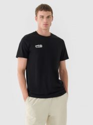 4F T-shirt regular gładki męski - czarny S. Czarne t-shirty męskie 4f, m, bez wzorów, z bawełny, bez kołnierzyka. W wyprzedaży za 29.99 zł.