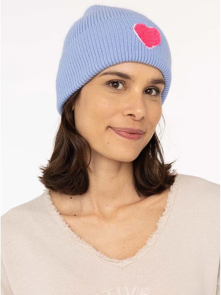 Zwillingsherz Czapka "Heart" w kolorze błękitnym rozmiar: onesize. Niebieskie czapki zimowe damskie Zwillingsherz, z materiału. Za 127.65 zł.