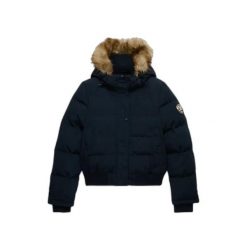 Damska kurtka puchowa Superdry Everest. Niebieskie kurtki damskie Superdry., xl, bez wzorów, z futra, z kapturem. Za 776.50 zł.