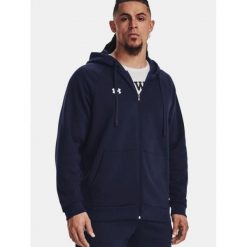 Bluza Męska Rozpinana Sportowa Under Armour Rival Fleece Fz Hoodie. Niebieskie bluzy bez kaptura męskie Under Armour, m. Za 349.99 zł.
