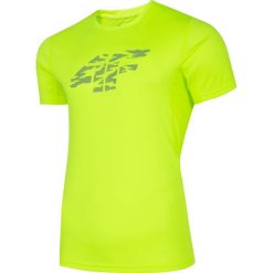 Koszulka do biegania męska TSMF204 - soczysta zieleń neon. Zielone bielizna termoaktywna męska 4f, m, z dzianiny, bez ramiączek, do biegania. W wyprzedaży za 39.99 zł.
