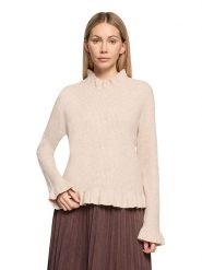 CARTOON Sweter w kolorze beżowym rozmiar: 36. Brązowe golfy damskie Cartoon, ze splotem, bez kołnierzyka. Za 149.95 zł.