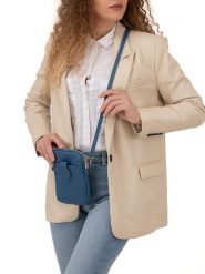 Lia Biassoni Skórzana torebka "Paglia" w kolorze niebieskim na telefon - 15 x 20 x 1 cm rozmiar: onesize. Niebieskie torebki klasyczne damskie Lia Biassoni, bez wzorów, z materiału, bez dodatków. Za 152.99 zł.