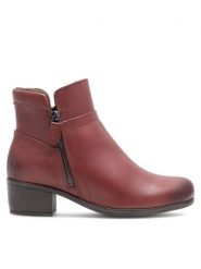 Go Soft Botki EST-GUSTA-11 Bordowy. Czerwone botki damskie GO SOFT, ze skóry, bez obcasa, na słupku, bez zapięcia. Za 249.99 zł.