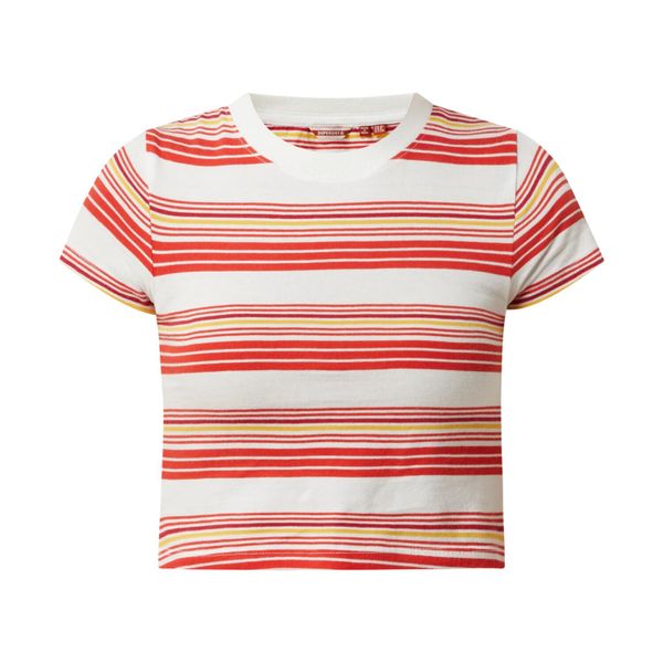 Koszulka sportowa damska Superdry Vintage Crop. Białe bluzki sportowe damskie Superdry., l, z bawełny, bez kołnierzyka, bez ramiączek. W wyprzedaży za 58.00 zł.