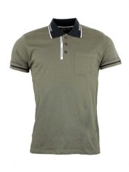 Peak Mountain Koszulka polo w kolorze oliwkowym rozmiar: L. Brązowe koszulki polo męskie Peak Mountain, l, bez wzorów, z bawełny, bez ramiączek. Za 111.95 zł.
