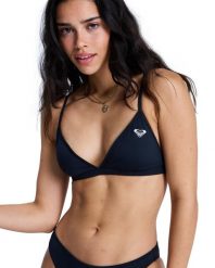 Trójkątny stanik bikini dla Kobiety SOLID ESSENTIALS Czarny. Szare bikini damskie Roxy, bez wzorów. Za 109.99 zł.