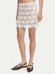 MICHAEL Michael Kors Spódnica mini MS670M4KNE Biały Regular Fit. Białe spódniczki damskie MICHAEL Michael Kors, m, bez wzorów, z syntetyku, mini, trapezowe. Za 859.99 zł.