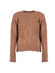 Pinko Sweter "Dai Dai" | 1G18K3 A05Z | Kobieta | Beżowy. Brązowe swetry klasyczne damskie Pinko, uniwersalny, z dzianiny, bez kołnierzyka. W wyprzedaży za 459.00 zł.