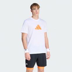 KOSZULKA TENNIS CLAY IS NOT GRAPHIC. Białe t-shirty sportowe męskie Adidas, m, z bawełny, bez ramiączek, tenisowe, climacool (adidas). Za 149.00 zł.