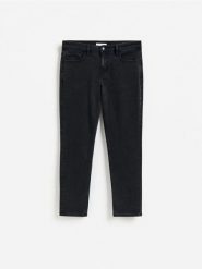 Jeansy slim fit z efektem sprania - czarny. Czarne jeansy męskie Reserved. Za 139.99 zł.