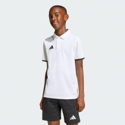 Dziecięca Koszulka polo Entrada26. Białe bluzki sportowe damskie Adidas, l, z materiału, bez kołnierzyka, bez ramiączek. Za 73.99 zł.