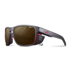 Okulary przeciwsłoneczne w góry JULBO SHIELD czarne fotochrom kat.2-4. Brązowe okulary przeciwsłoneczne damskie JULBO, prostokątne. Za 691.45 zł.