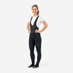 Spodnie rowerowe damskie Rogelli LIONA z wkładką żelową. Czarne spodnie materiałowe damskie Rogelli, bez wzorów, z materiału. Za 505.99 zł.