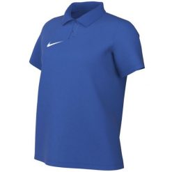 Koszulka damska Nike Dri-Fit Park 26 Polo. Niebieskie bluzki damskie Nike, bez wzorów, z bawełny, sportowe, bez kołnierzyka, bez ramiączek. Za 115.99 zł.