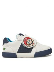 Geox Sneakersy B Gisli B551NC 000BC C0899 S Biały. Białe buty sportowe chłopięce Geox, ze skóry, bez zapięcia. Za 169.99 zł.