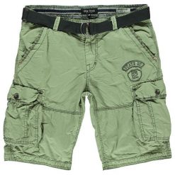 Cars-Jeans Grascio Olive 4404318 Męskie spodenki (rozmiar M). Zielone szorty męskie Cars-Jeans, z jeansu, bez kołnierzyka. W wyprzedaży za 152.00 zł.