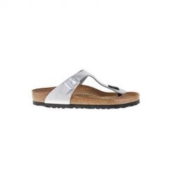Japonki damskie Birkenstock Gizeh. Białe klapki damskie Birkenstock, bez wzorów, z materiału, bez obcasa. Za 406.25 zł.