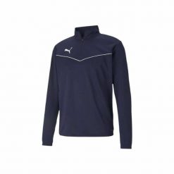 Bluza piłkarska męska Puma teamRISE 1 4 Zip Top. Niebieskie bluzy bez kaptura męskie Puma, l. Za 184.44 zł.