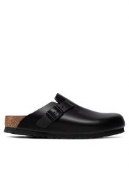 Birkenstock Klapki Boston Bs 0060193 Czarny. Czarne klapki damskie Birkenstock, bez wzorów, ze skóry, bez obcasa. Za 459.99 zł.