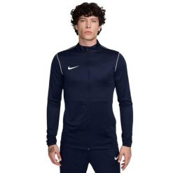 Męska Bluza Park 20 Track DriFIT. Białe bluzy sportowe męskie Nike, bez wzorów, z materiału, bez kołnierzyka, bez ramiączek. Za 177.40 zł.