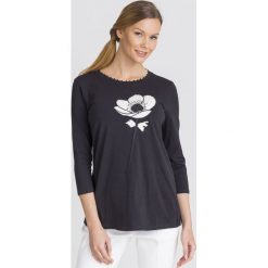 BLUZKA DERRIS Weekend Max Mara. Czarne bluzki damskie Weekend Max Mara, l, z aplikacjami, z bawełny, bez kołnierzyka, bez ramiączek. Za 269.40 zł.