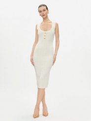 Elisabetta Franchi Sukienka dzianinowa AM-55Z-41E2-V460 Niebieski Slim Fit. Niebieskie sukienki damskie Elisabetta Franchi, bez wzorów, z dzianiny, bez kołnierzyka, bez ramiączek. Za 1,119.00 zł.