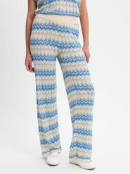 Vila Szerokie spodnie - VIEmber Glitter Kobiety beżowy|niebieski, S. Brązowe spodnie materiałowe damskie Vila, bez wzorów, z dzianiny. Za 229.95 zł.