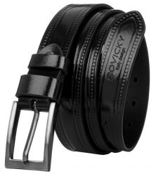 Pasek lakierowany czarny Rovicky PLW-R-7 BLACK. Czarne paski męskie ROVICKY, z aplikacjami, z lakierowanej skóry. Za 43.00 zł.