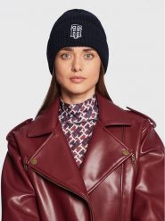 Tommy Hilfiger Czapka AW0AW14032 Granatowy. Niebieskie czapki zimowe damskie Tommy Hilfiger, z materiału. Za 249.99 zł.