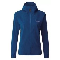 Kurtka softshell damska Rab Borealis. Niebieskie kurtki damskie RAB, bez wzorów, z softshellu, bez kaptura. Za 479.99 zł.