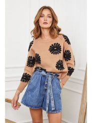 Joséfine Sweter "Banshee" w kolorze czarno-karmelowym rozmiar: M. Brązowe swetry klasyczne damskie Joséfine, m, bez kołnierzyka. Za 218.05 zł.