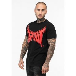 T-shirt o klasycznym kroju Tapout Logo. Czarne t-shirty męskie TAPOUT, bez wzorów, z bawełny, bez kołnierzyka. Za 119.00 zł.