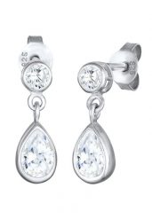 Elli Damskie eleganckie kolczyki krople z cyrkoniami ze srebra próby 925 Sterling Silver Kolczyki 1 ct. Szare kolczyki damskie Elli, z cyrkonią, srebrne. Za 198.99 zł.