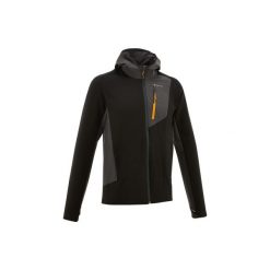 Softshell TREK900 męski. Czarne kurtki softshell damskie QUECHUA, m, bez wzorów, z elastanu, bez kaptura. Za 149.99 zł.