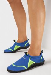 Niebiesko-Zielone Elastyczne Buty Sportowe do Wody Ralvie. Niebieskie buty sportowe na co dzień damskie Born2be, bez wzorów, z bawełny, trekkingowe. Za 39.99 zł.