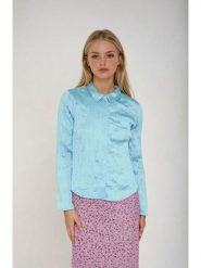 Monki Bluzka w kolorze błękitnym rozmiar: 36. Niebieskie bluzki damskie Monki, bez wzorów, bez kołnierzyka, bez ramiączek. Za 43.99 zł.