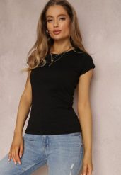 Czarny T-shirt Nephegenia. Czarne t-shirty damskie Renee, s, bez wzorów, z bawełny, bez kołnierzyka. Za 24.99 zł.