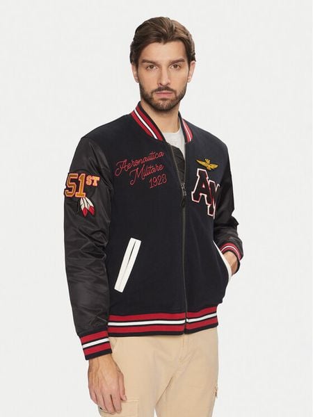 Aeronautica Militare Kurtka bomber 242AF484CT3413 Czarny Regular Fit. Czarne kurtki męskie AERONAUTICA MILITARE, m, bez wzorów, z bawełny, bez kaptura. Za 1,839.00 zł.