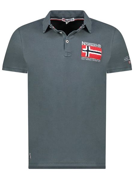 Geographical Norway Koszulka polo "Kinvite" w kolorze antracytowym rozmiar: L. Czarne koszulki polo męskie Geographical Norway, l, bez wzorów, bez ramiączek. Za 114.17 zł.