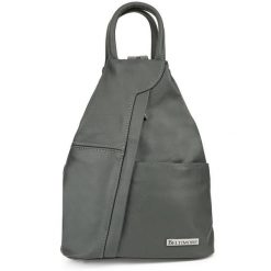 Plecak damski skórzany BELTIMORE szary Q60. Szare plecaki damskie bez wzorów, z materiału, eleganckie. Za 219.99 zł.