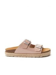 Mandel Klapki "Ana" w kolorze jasnoróżowym rozmiar: 36. Różowe klapki damskie Mandel, bez wzorów, z materiału, bez obcasa. Za 130.99 zł.