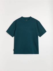 Bluza z krótkim rękawem z wiskozą - zielony. Zielone bluzy bez kaptura męskie Sinsay, l, z wiskozy. Za 39.99 zł.