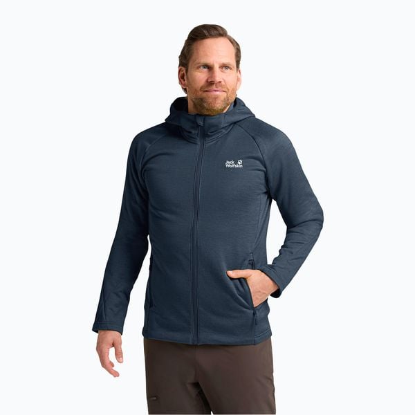 Bluza trekkingowa męska Jack Wolfskin Peak District Hooded Full Zip. Niebieskie bluzy bez kaptura męskie Jack Wolfskin, m. Za 339.99 zł.