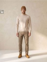 Bawełniane spodnie chino slim - brązowy. Brązowe spodnie materiałowe męskie Sinsay, bez wzorów, z bawełny. Za 79.99 zł.